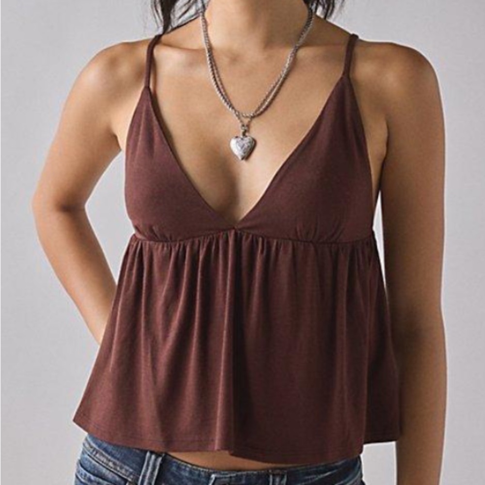 Urban Outfitters Kimchi Blue Brown Babydoll Tank Top